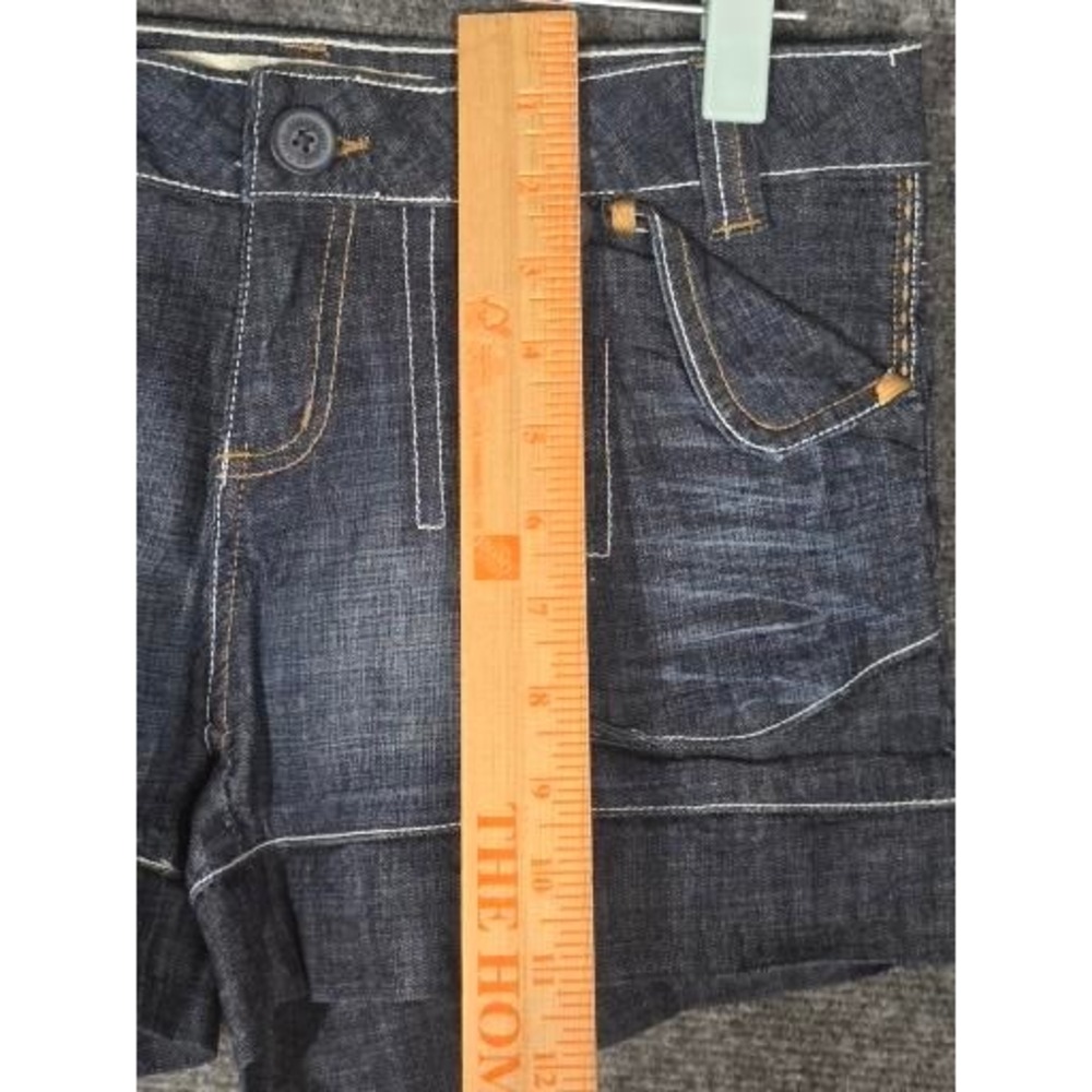 Mossimo Supply Co Womens Low Rise Denim Shorts Dark Wash Contrast Stitch Size 5 - Picture 4 of 9
